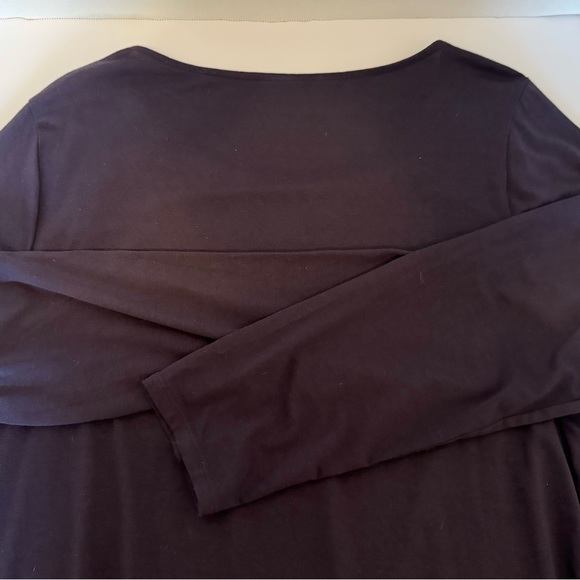 Chico's Ladies Size 2 Purple Long Sleeve Pullover Top Tunic Nylon Velour Design - Picture 6 of 16